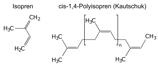 Chemischer Aufbau von Naturkautschuk