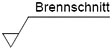 Oberflächensymbol für Bearbeitungsverfahren Brennschnitt